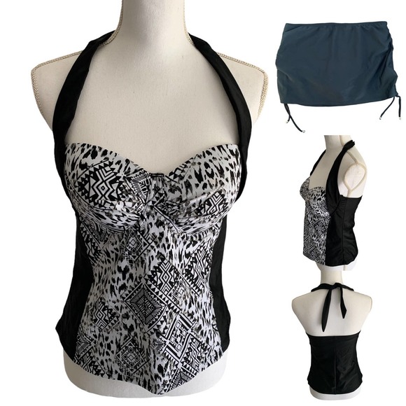 Catalina Swim Catalina Collections Black White Two Piece Swimsuit